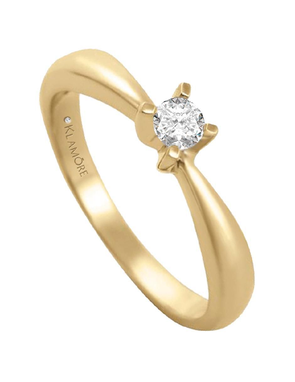 Solitario 14 k Miloro diamante 4