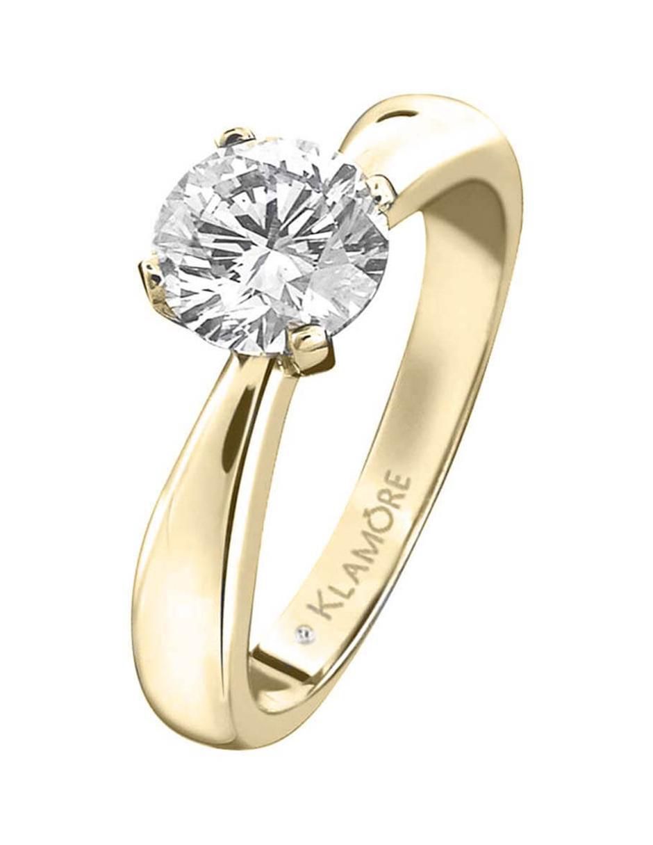 Solitario 14 k Miloro diamante 4