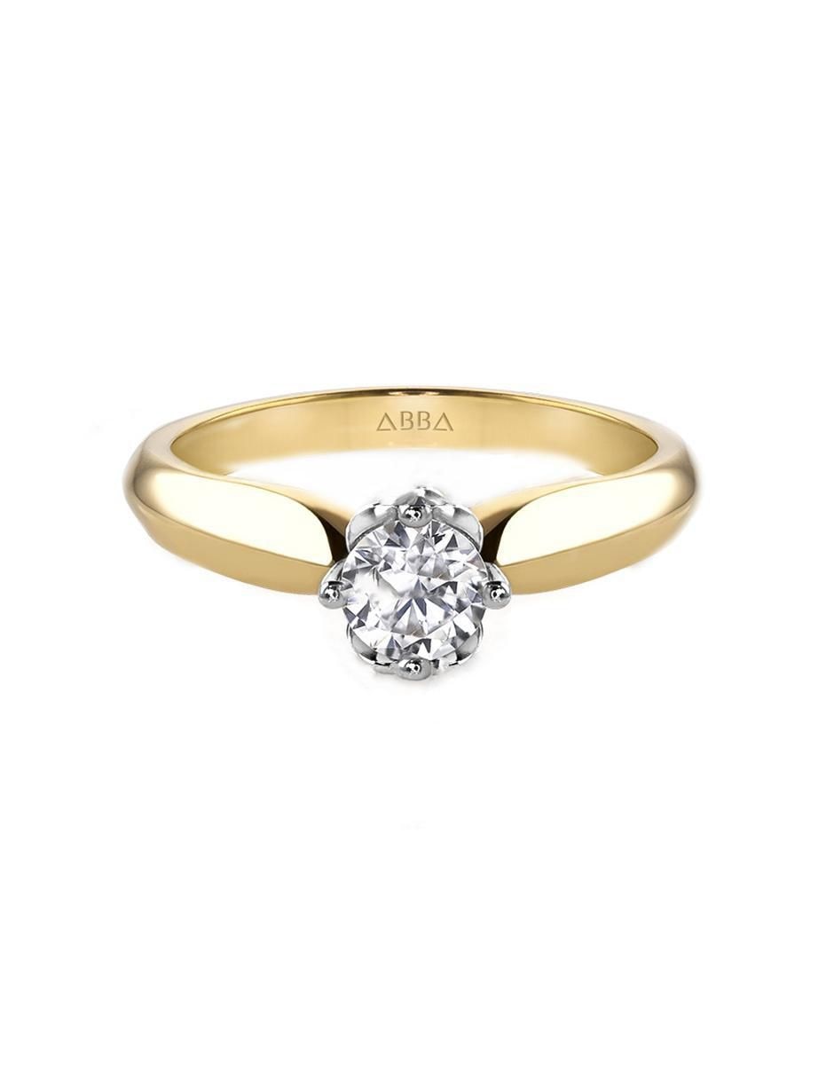 Anillo de compromiso de oro 14 K zirconia Anillo de compromiso de oro 14 K zirconia