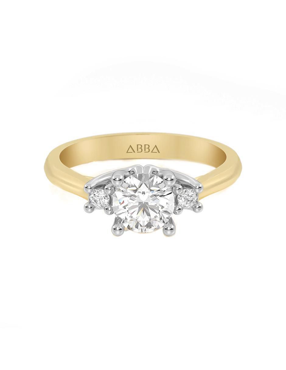Anillo de compromiso de oro 14 K zirconia Anillo de compromiso de oro 14 K zirconia