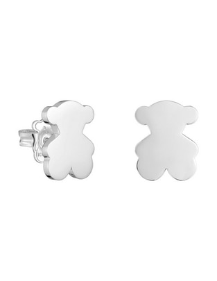 Aretes de oso de plata P 925 con acabado brillante