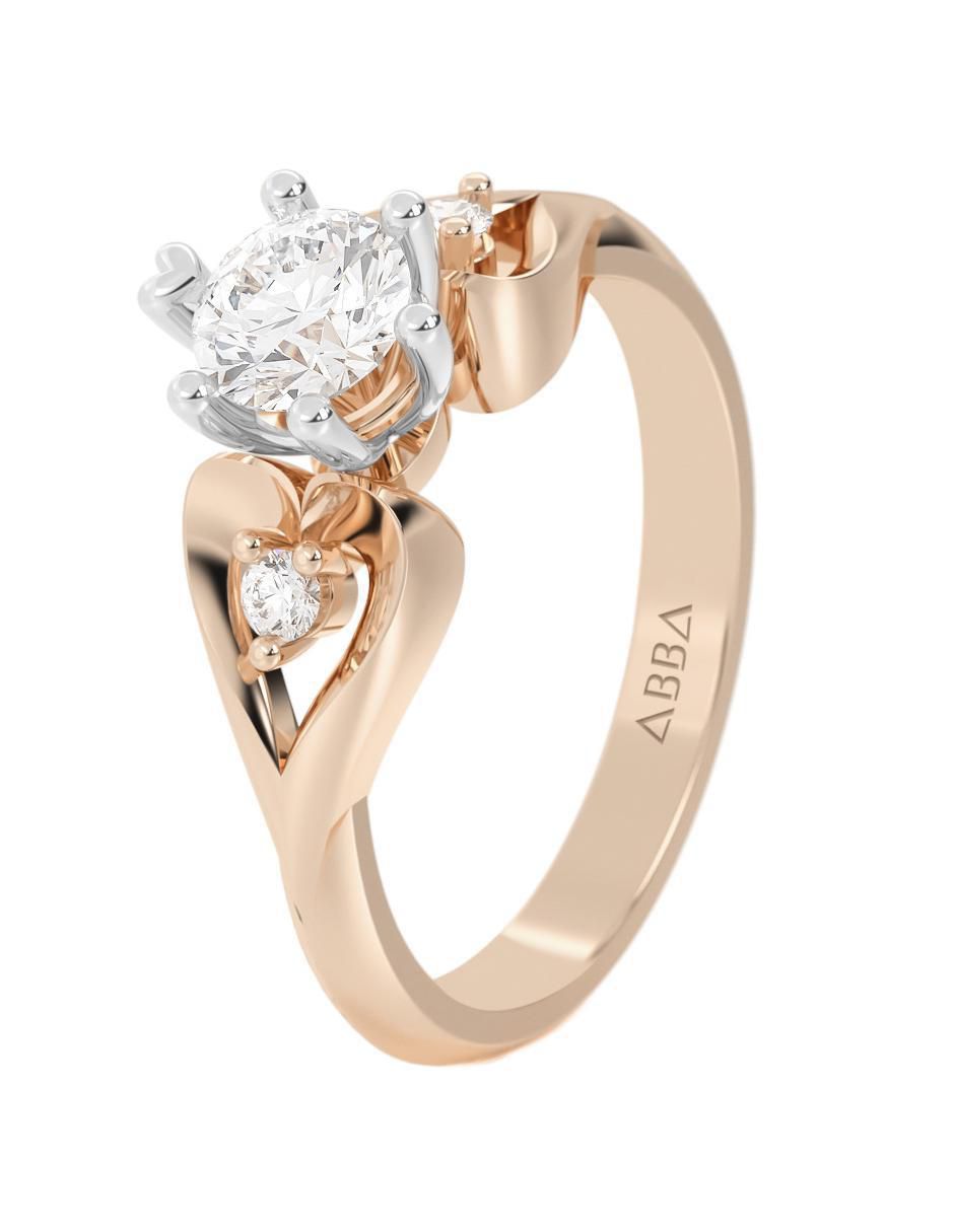 Anillo de compromiso de oro 10 K zirconia 5