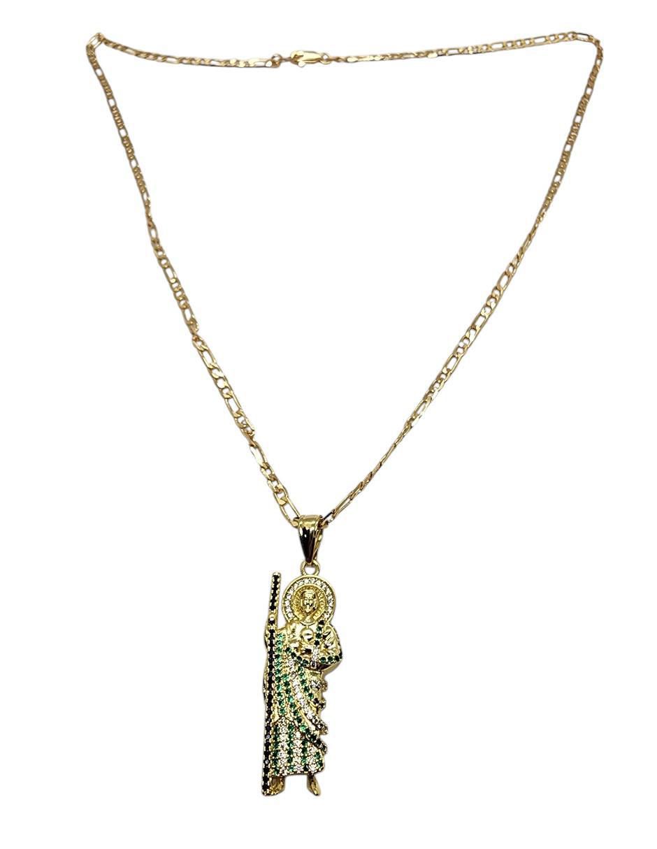 Collar con dije San Judas Tadeo de oro laminado 14 K 2