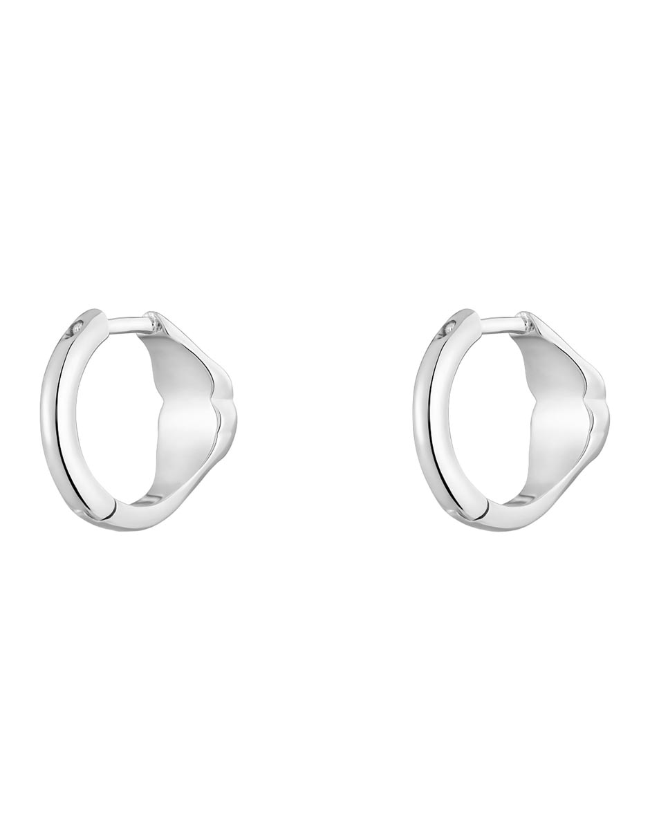 Aretes de aro de oso Tous de plata P 925 con acabado brillante ónix