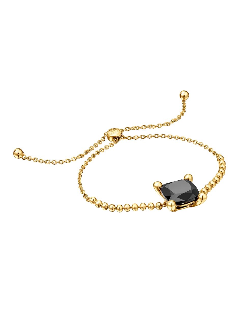 Pulsera de plata P 925 con ónix acabado baño de oro 2