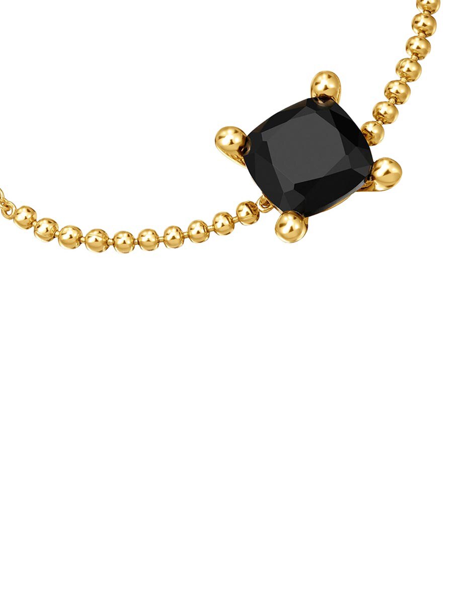 Pulsera de plata P 925 con ónix acabado baño de oro 3