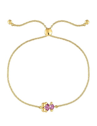 Pulsera de plata con zafiro p 925 con acabado baño de oro 1
