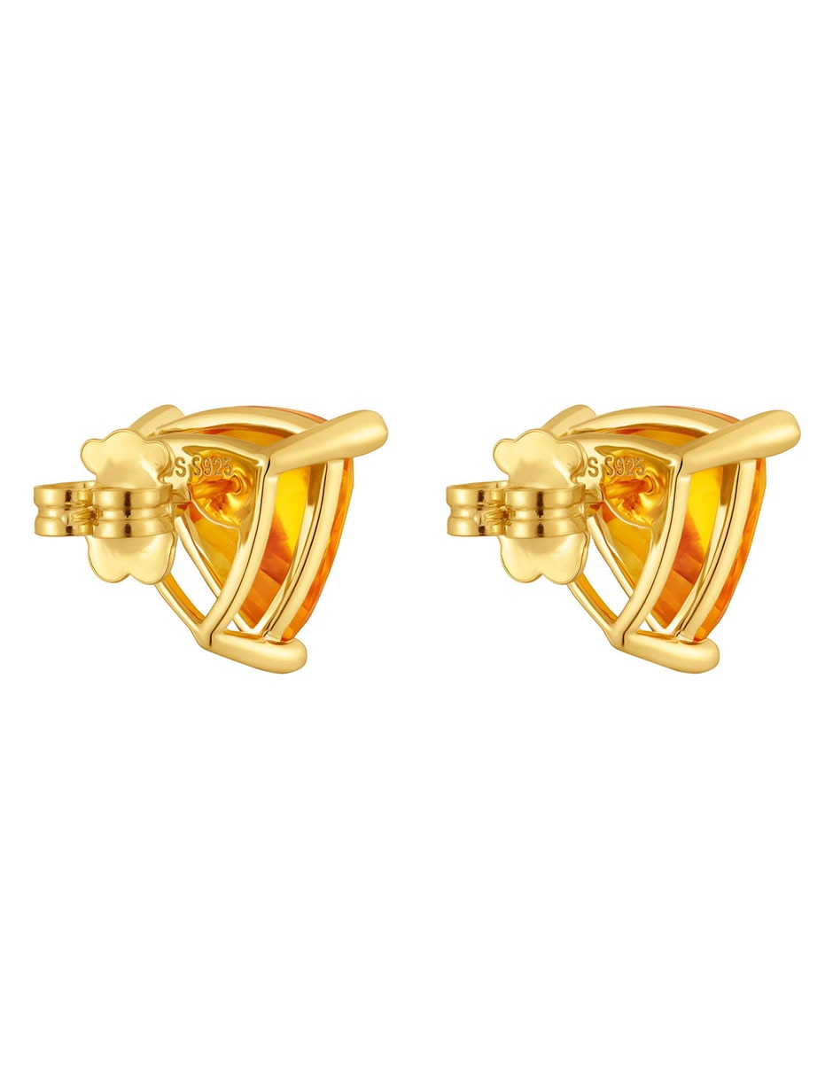 Aretes de plata P 925 citrina 3