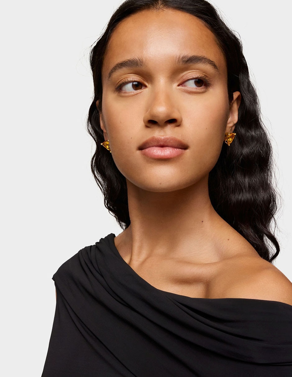 Aretes de plata P 925 citrina 4