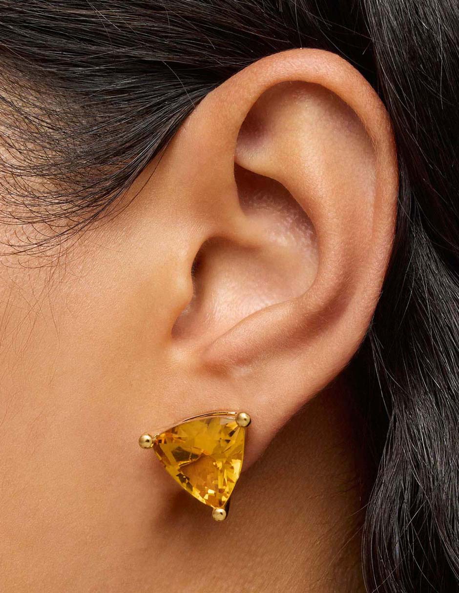 Aretes de plata P 925 citrina 6