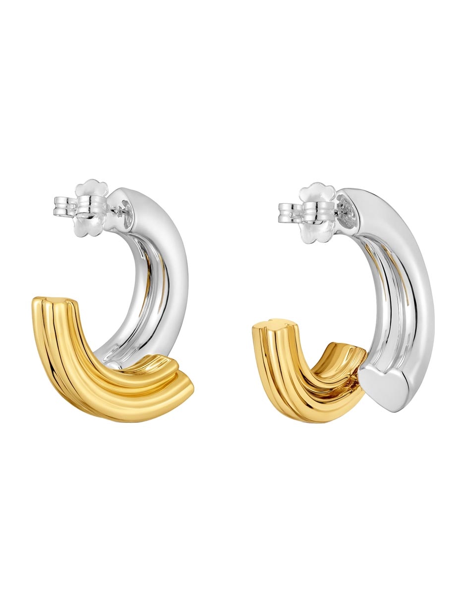 Aretes de aro de plata P 925 con acabado brillante 4