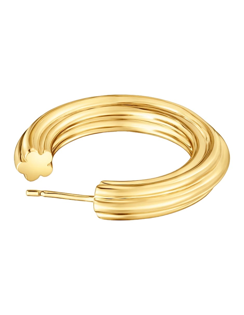 Aretes de aro de plata P 925 con acabado baño de oro 4