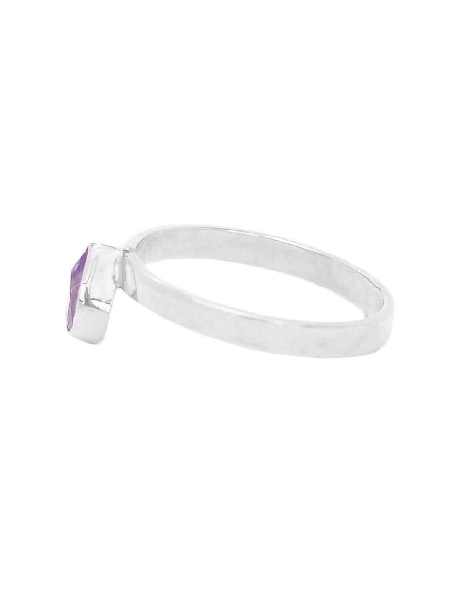 Anillo de pera Destellos De La Tierra P 925 de plata amatista pavé