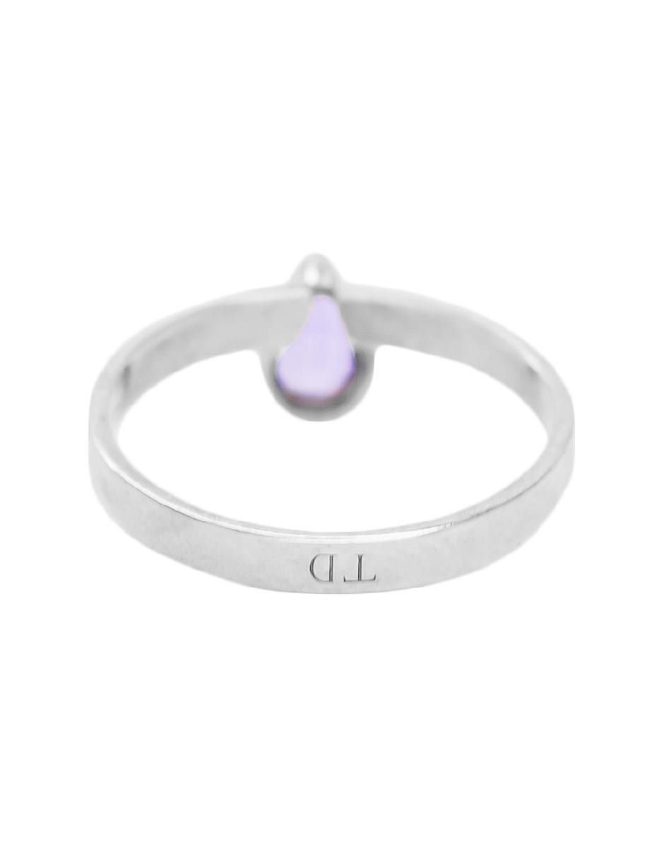 Anillo de pera Destellos De La Tierra P 925 de plata amatista pavé