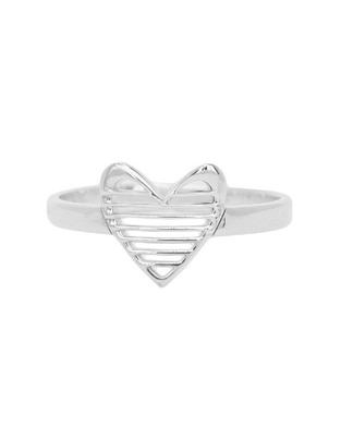 Anillo de corazón P 925 de plata pulido