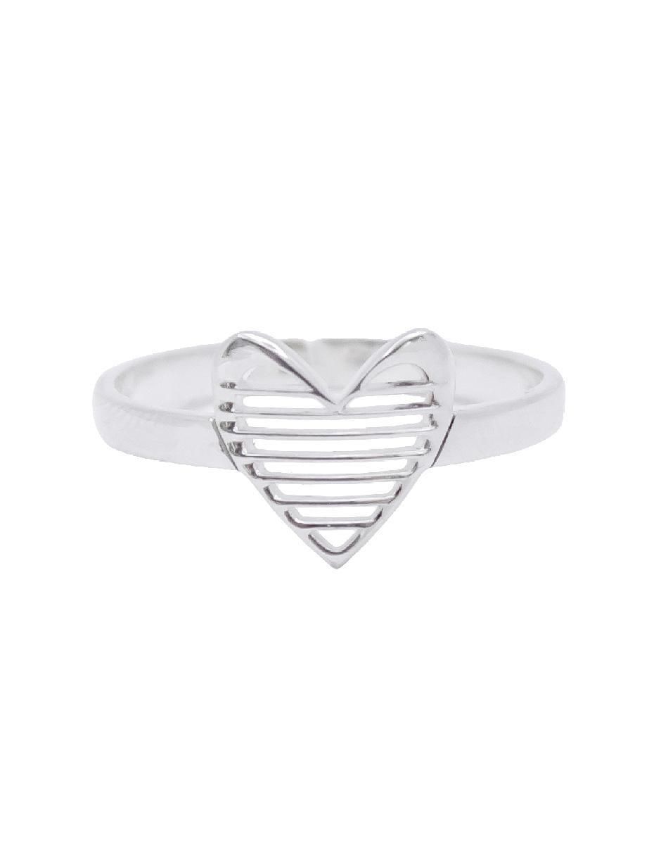 Anillo de corazón P 925 de plata pulido 5