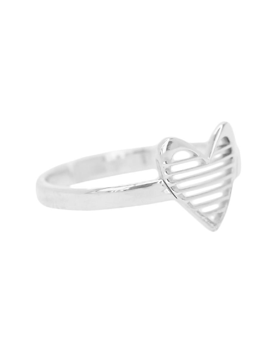Anillo de corazón P 925 de plata pulido