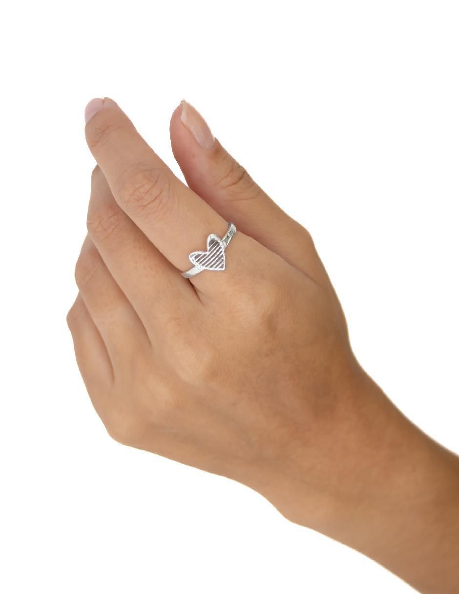 Anillo de corazón P 925 de plata pulido 6