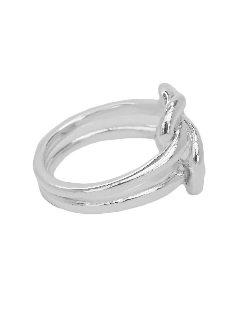Anillo redondo P 925 de plata pulido
