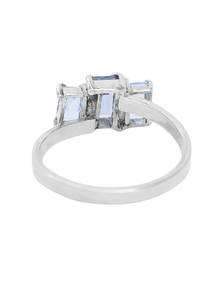 Anillo rectangular Destellos De La Tierra P 925 de plata topacio pavé