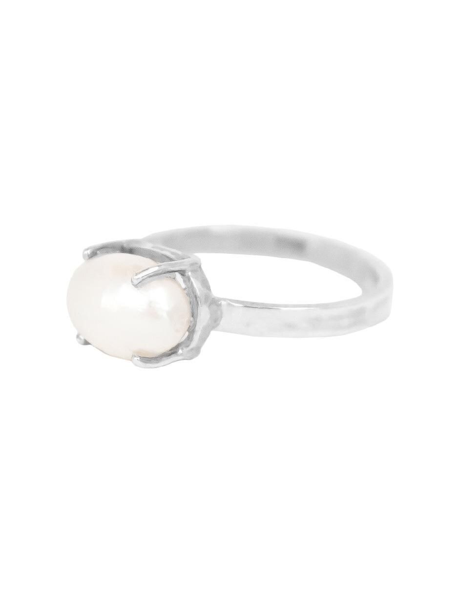 Anillo ovalado Tesoros Del Océano P 925 de plata perla pavé 5
