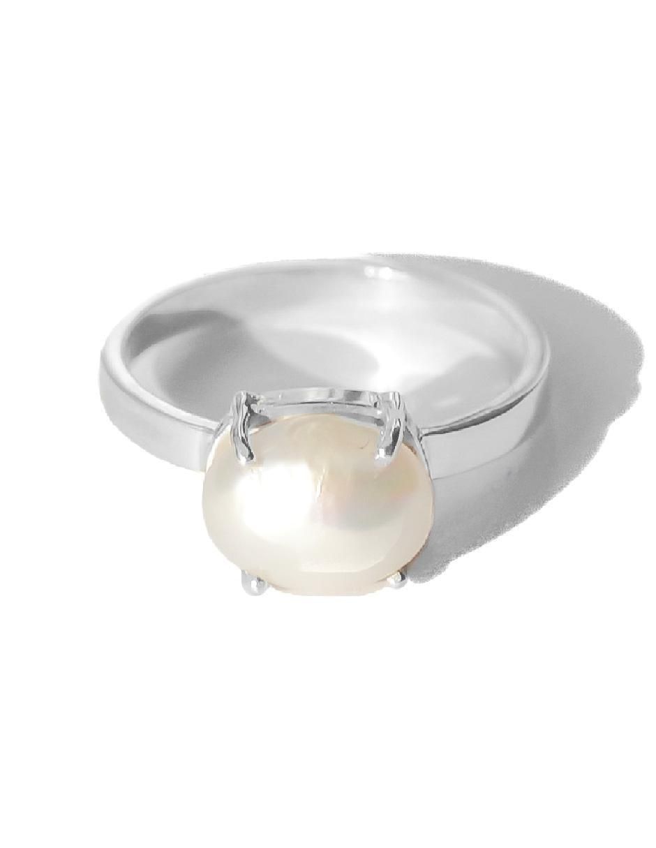 Anillo ovalado Tesoros Del Océano P 925 de plata perla pavé