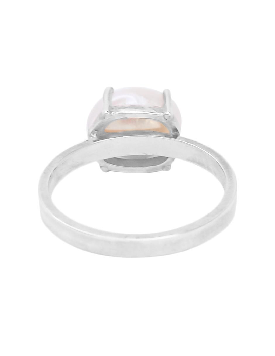 Anillo ovalado Tesoros Del Océano P 925 de plata perla pavé