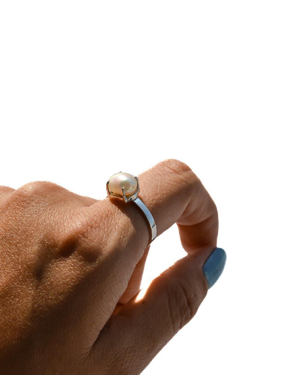 Anillo ovalado Tesoros Del Océano P 925 de plata perla pavé 6