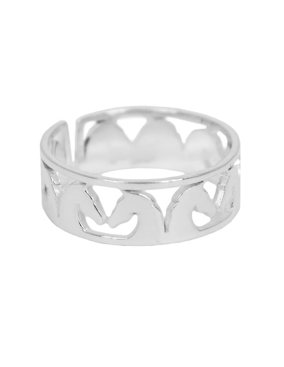 Anillo redondo Elegancia Equina P 925 de plata pulido