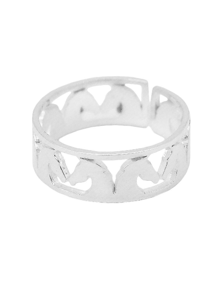 Anillo redondo Elegancia Equina P 925 de plata pulido