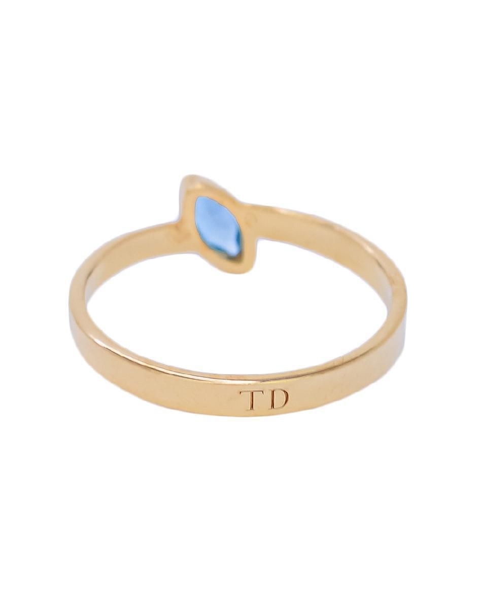 Anillo de rombo Destellos De La Tierra de plata P 925 topacio azul de londres con acabado baño de oro