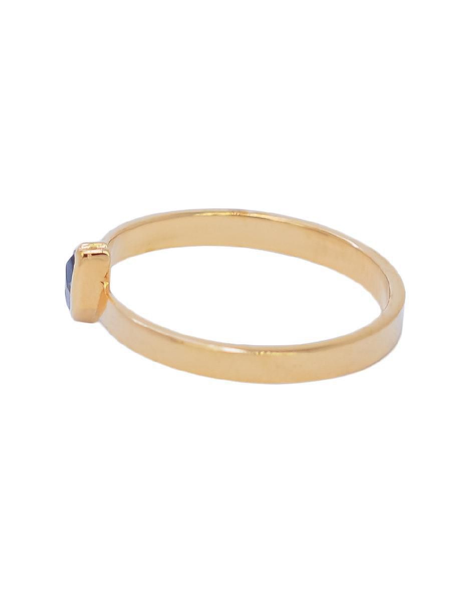 Anillo de rombo Destellos De La Tierra de plata P 925 topacio azul de londres con acabado baño de oro