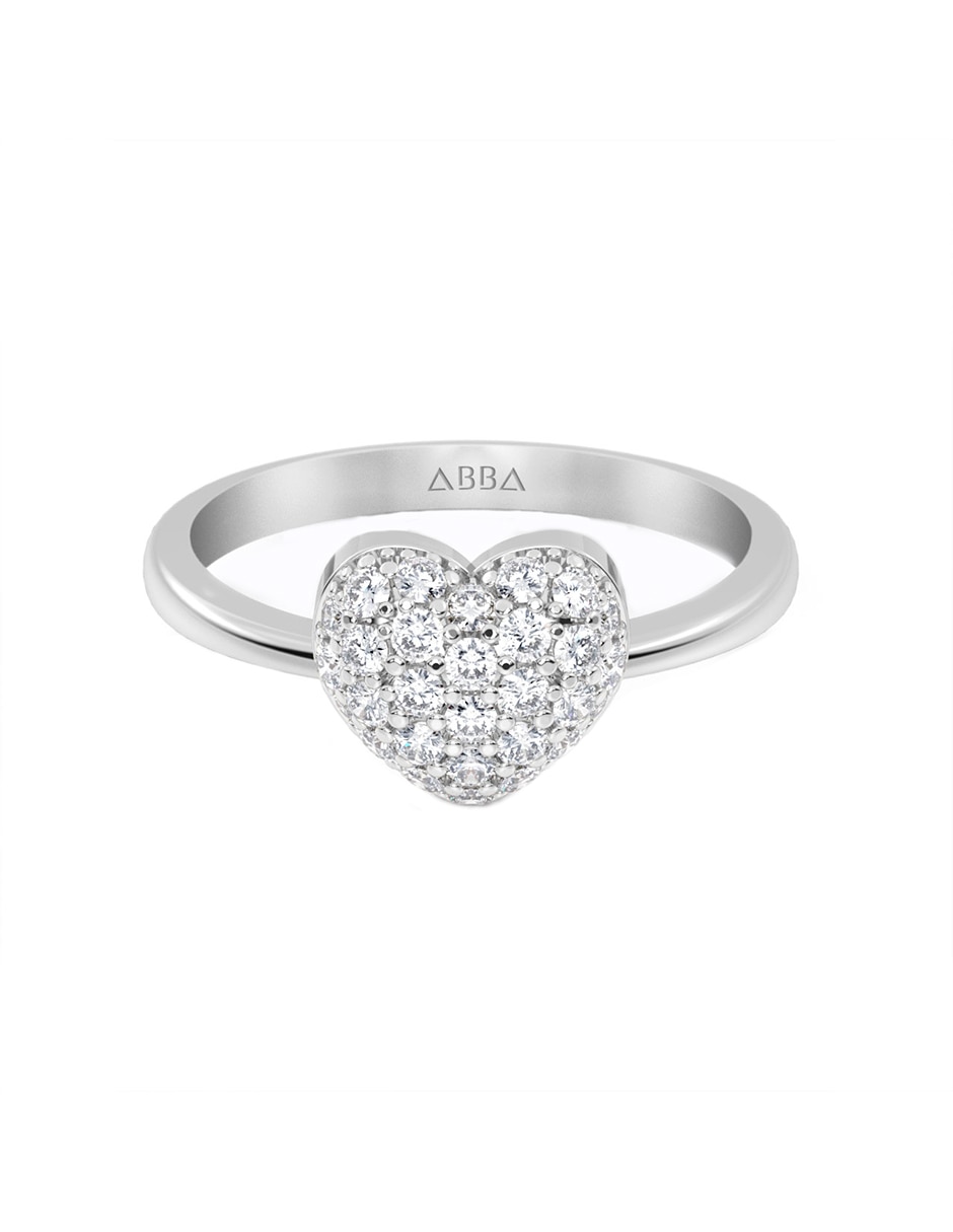 Anillo de corazón de oro zirconia brillante Anillo de corazón de oro zirconia brillante