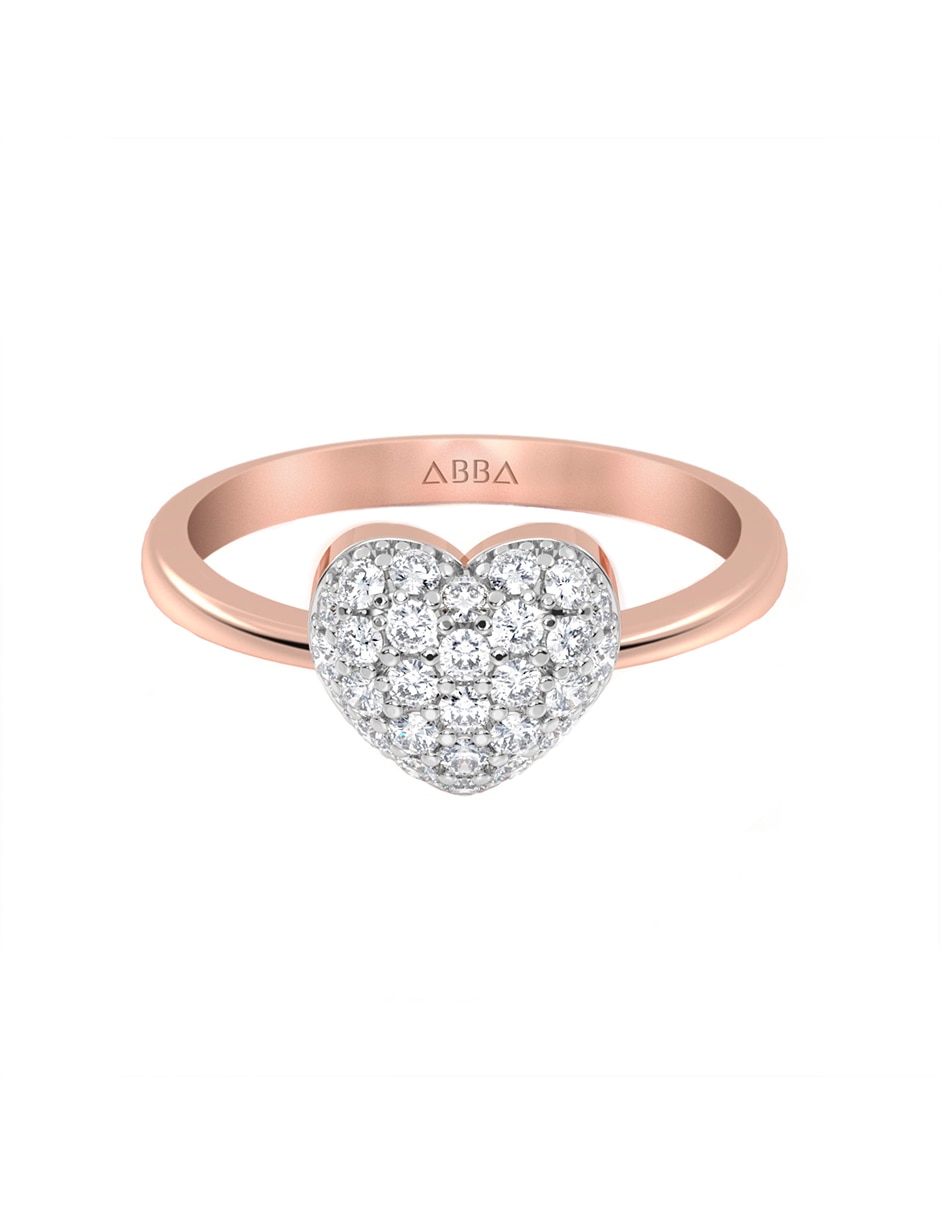 Anillo de corazón de oro zirconia brillante Anillo de corazón de oro zirconia brillante