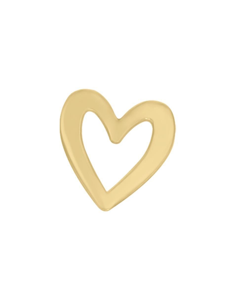 Aretes de corazón de oro 14 K con acabado brillante 3