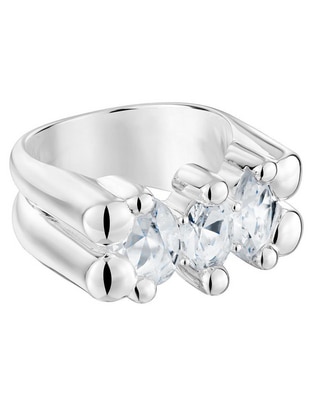 Anillo redondo P 925 de plata cuarzo brillante Anillo redondo P 925 de plata cuarzo brillante