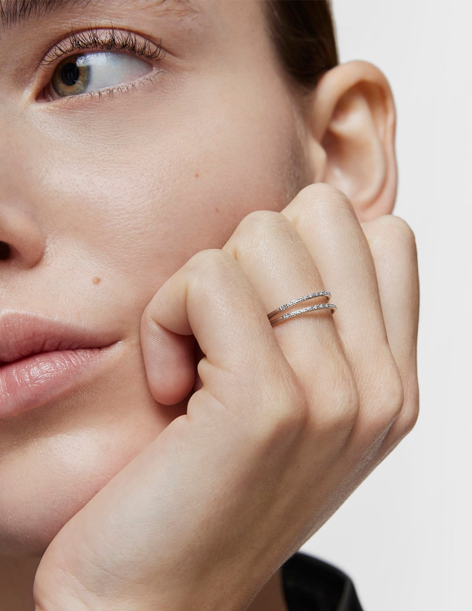 Anillo redondo Diamonds 18 k de oro blanco diamante brillante