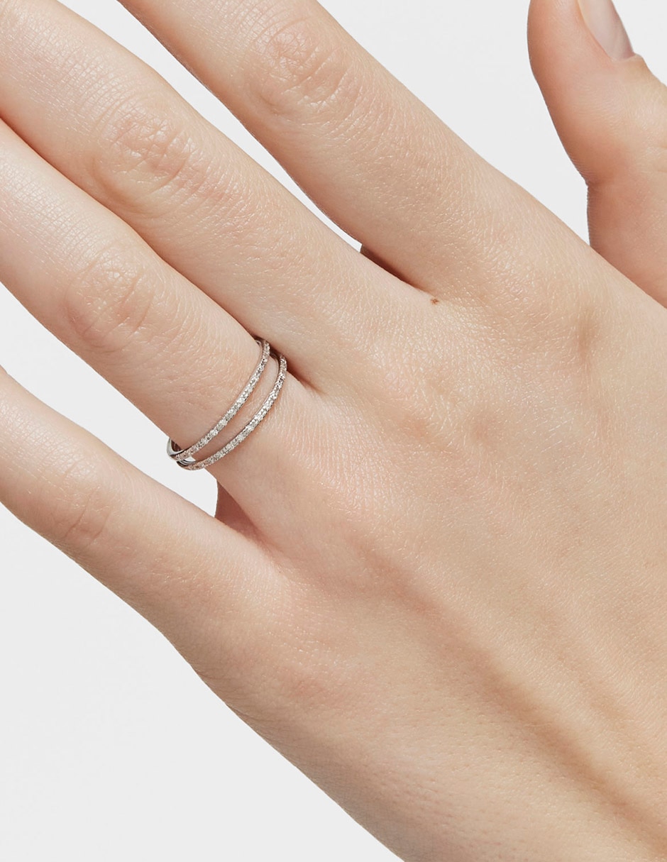 Anillo redondo Diamonds 18 k de oro blanco diamante brillante