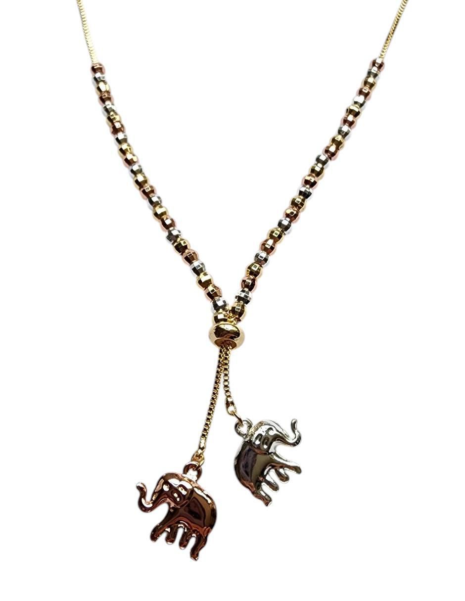 Collar con dije de elefante Limerence By Claudia Herrera de oro laminado 14 K