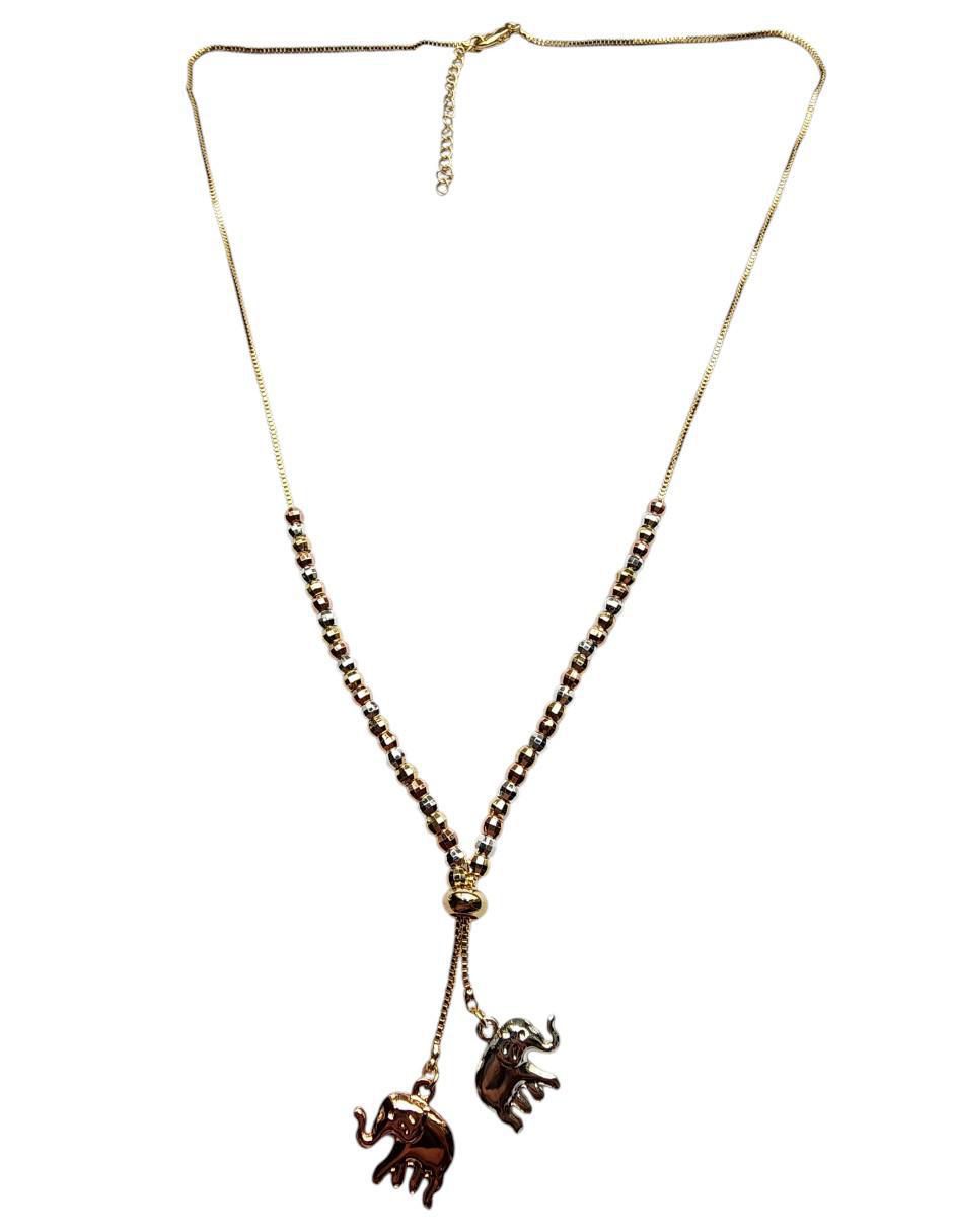 Collar con dije de elefante Limerence By Claudia Herrera de oro laminado 14 K