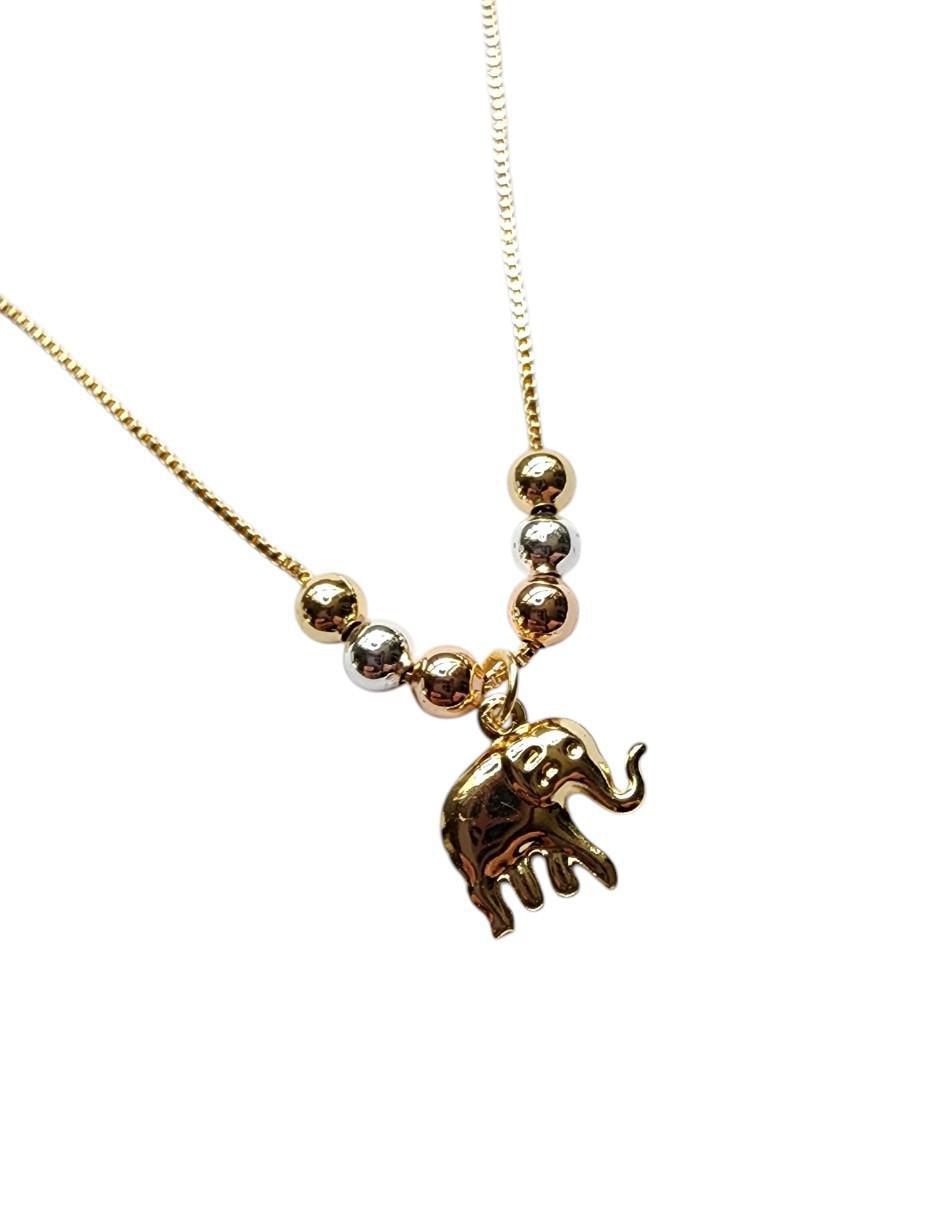 Collar de elefante de oro laminado 14 K