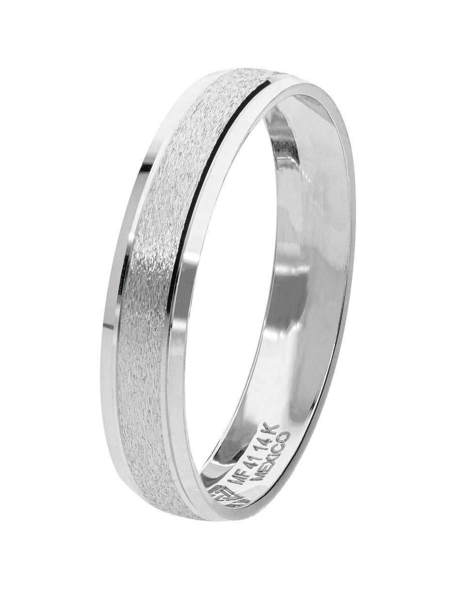 Argolla de oro blanco 14 K Cascada 2
