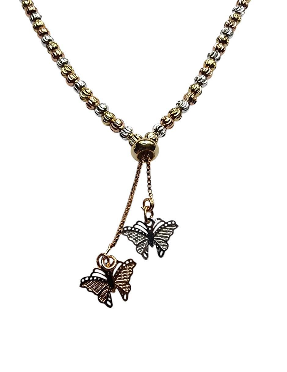 Collar con dije de mariposa Limerence By Claudia Herrera de oro laminado 14 K