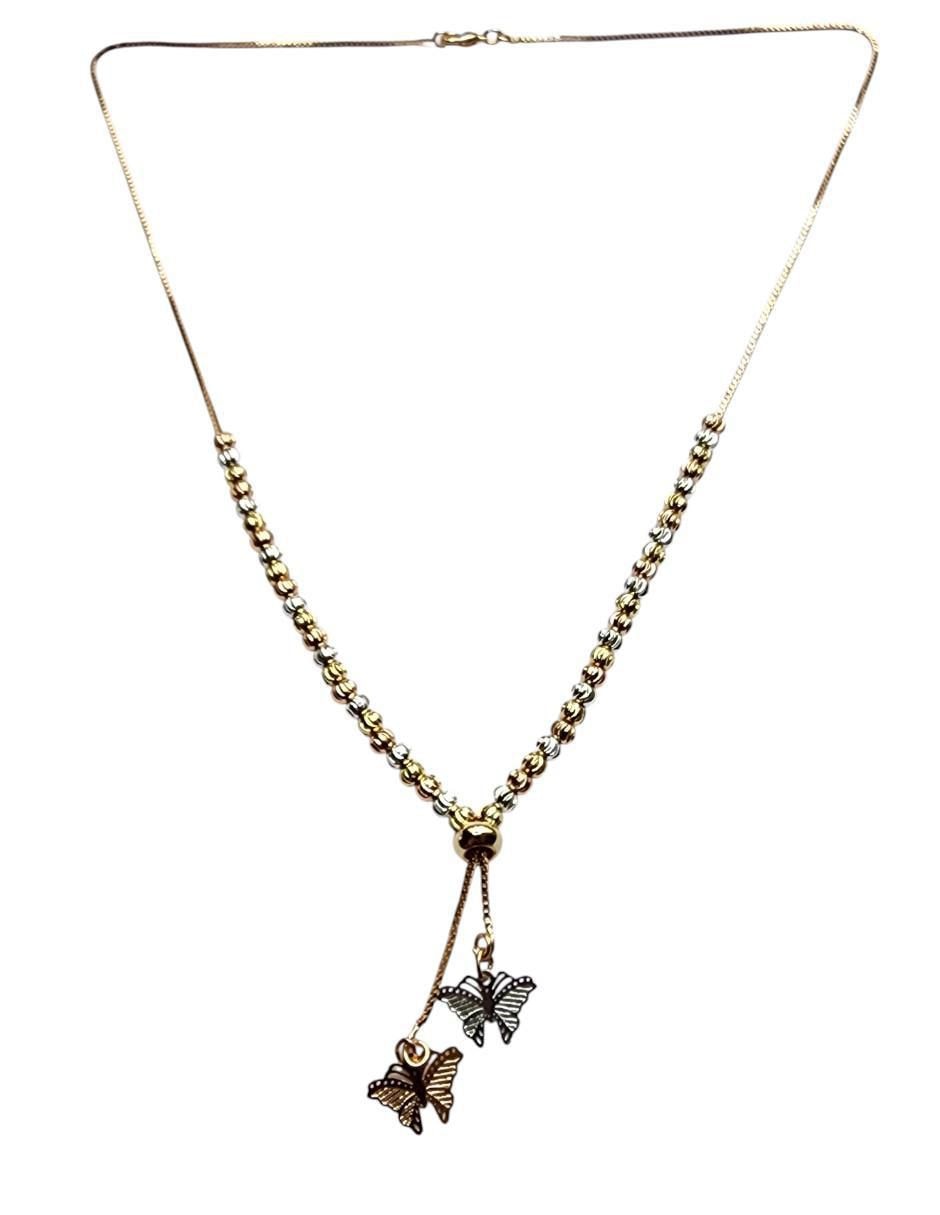 Collar con dije de mariposa Limerence By Claudia Herrera de oro laminado 14 K