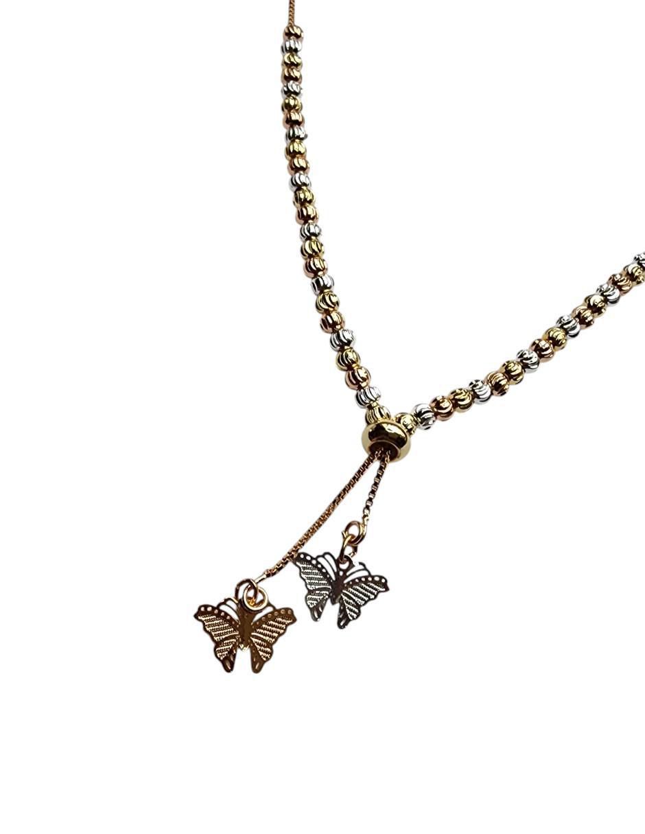 Collar con dije de mariposa Limerence By Claudia Herrera de oro laminado 14 K