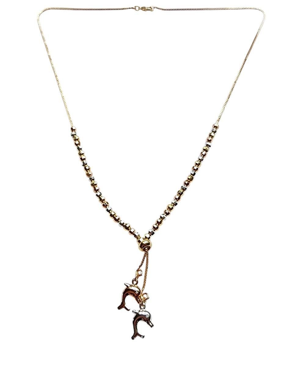 Collar con dije de delfín Limerence By Claudia Herrera de oro laminado 14 K