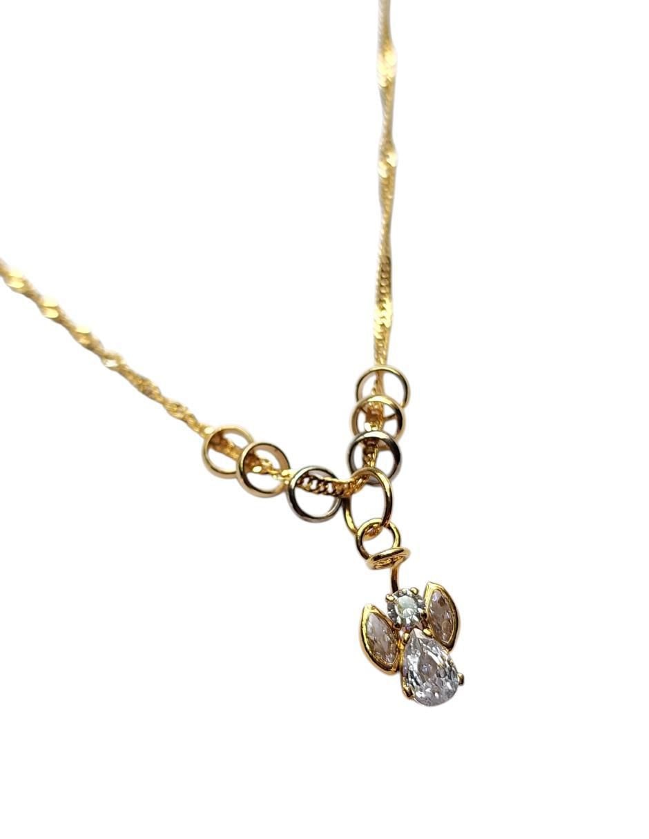 Collar con dije ángel de ángel de oro laminado 14 K 3