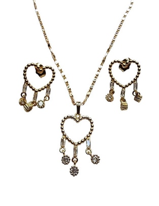 Aretes y collar de corazón Atrapasueños zirconia