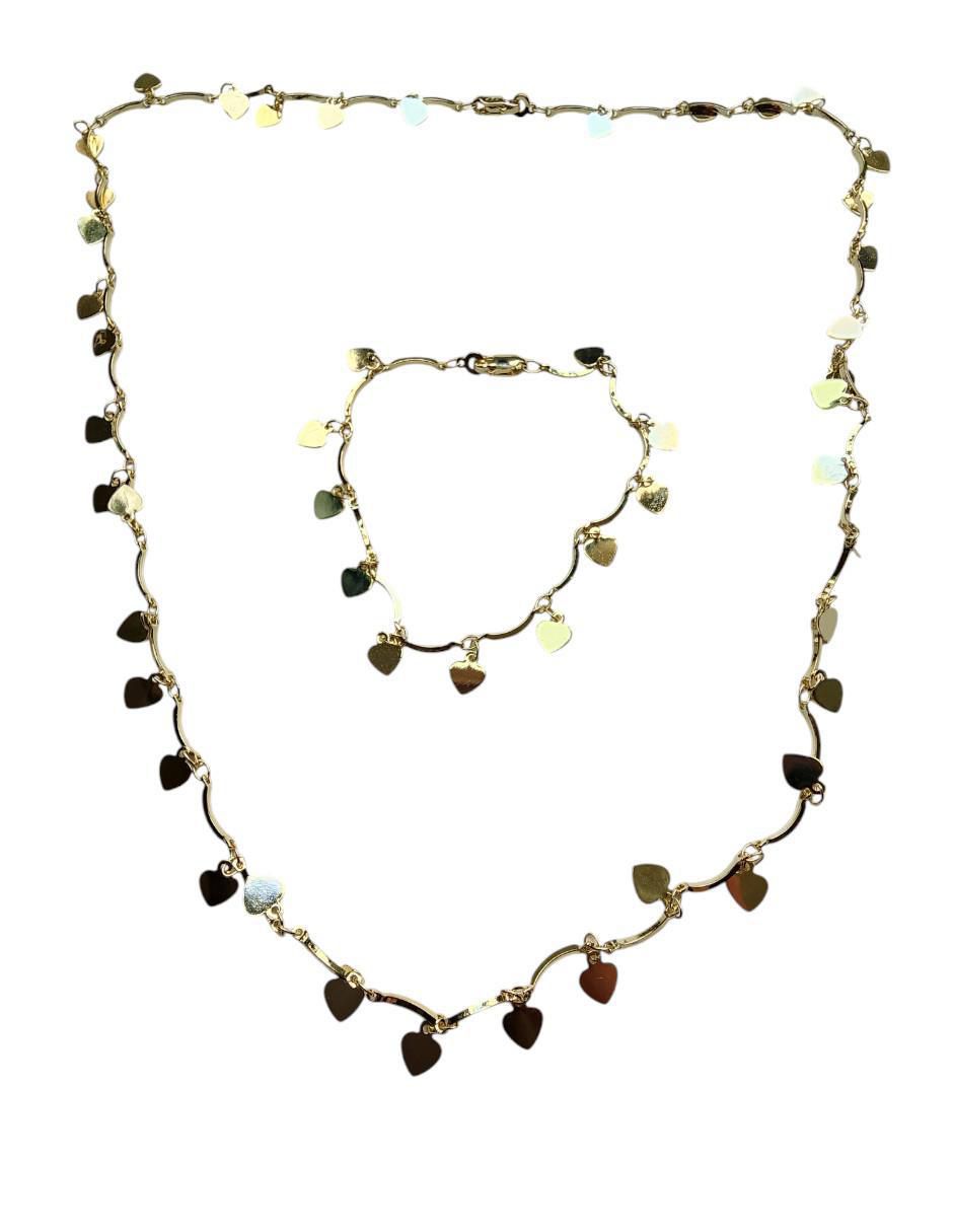 Collar y pulsera de corazón Corazones 2