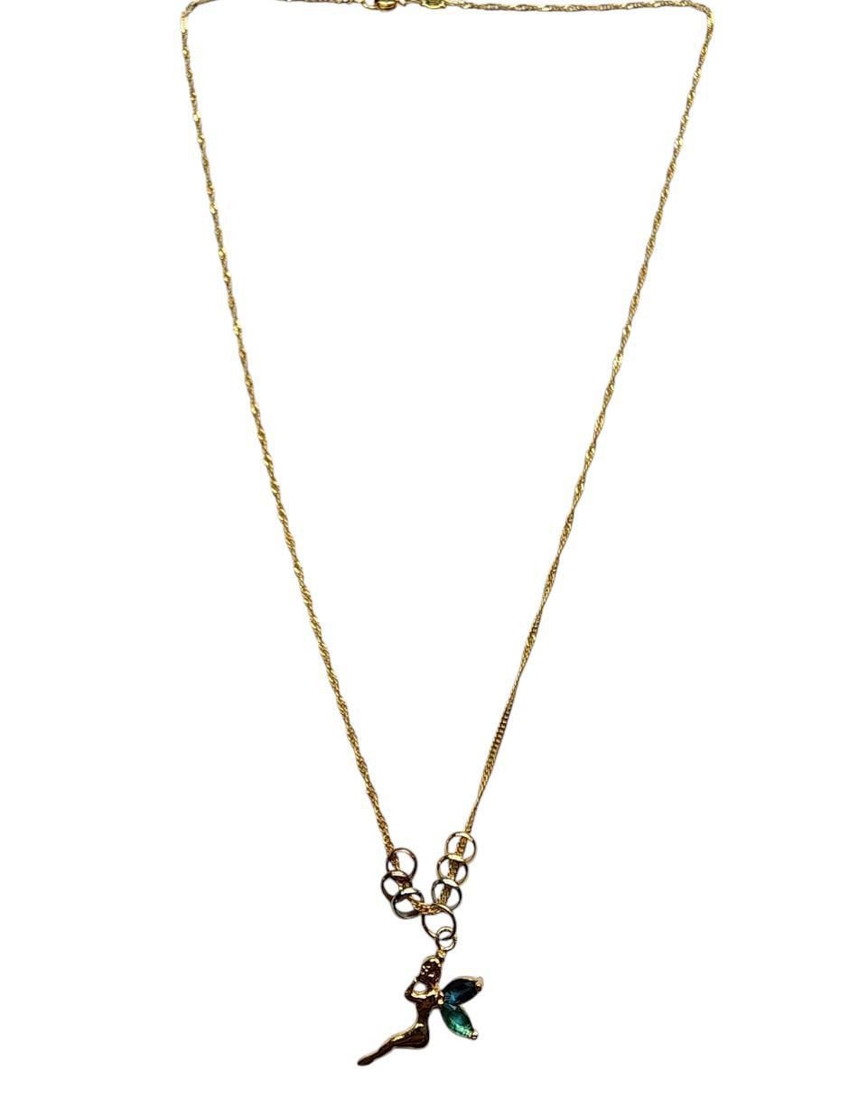 Collar con dije de hada Magia de oro laminado 14 K